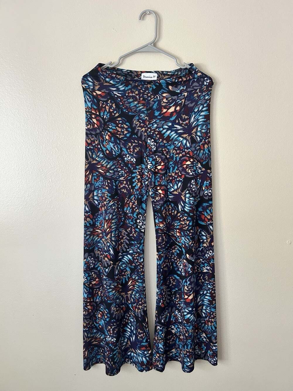 Veronica M Butterfly Wing Print Wide Leg Palazzo Pants Size XS Flare Festival